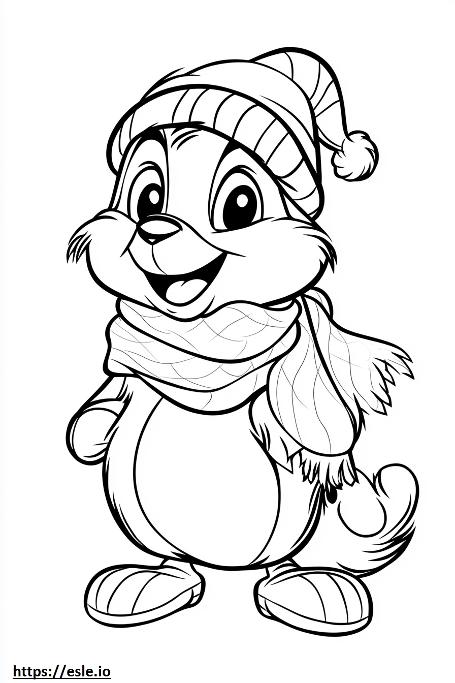 Chip und Chap Weihnachten Ausmalbild zum Ausdrucken