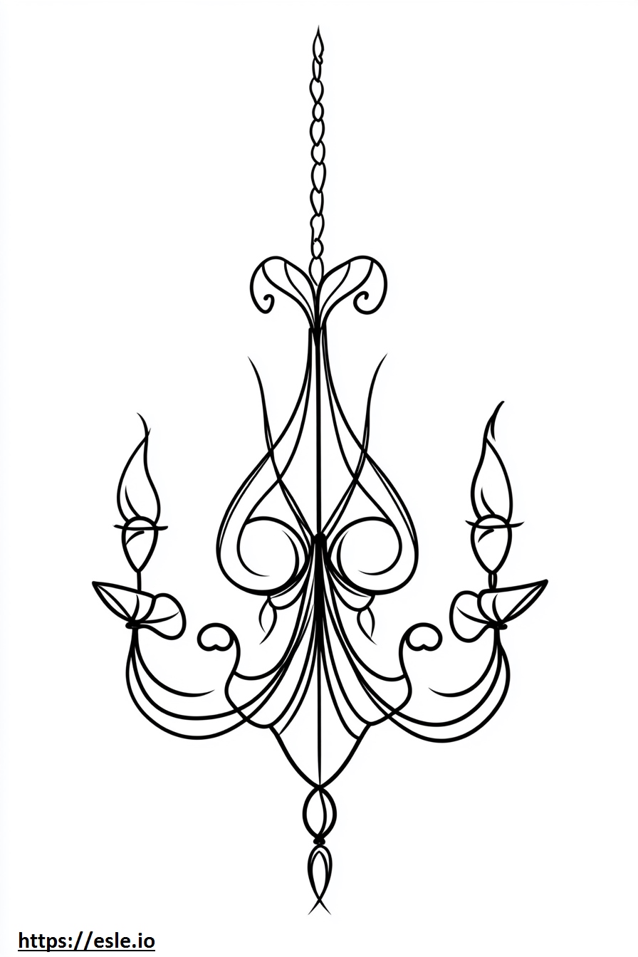 Gambar Mewarnai Lampu Gantung - Chandelure Pokemon