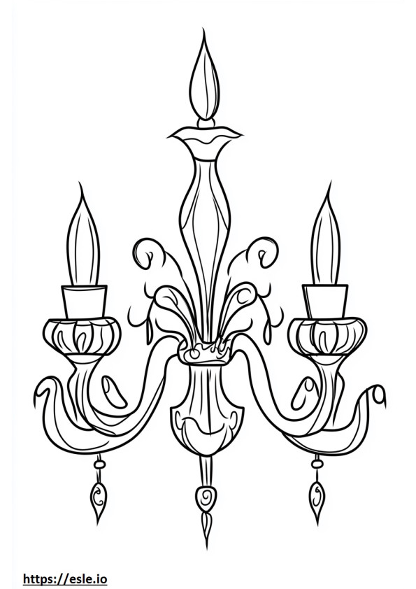 candelabro para colorear e imprimir
