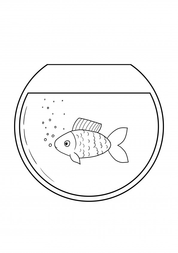 Fish bowl aquarium free downloading and coloring sheet