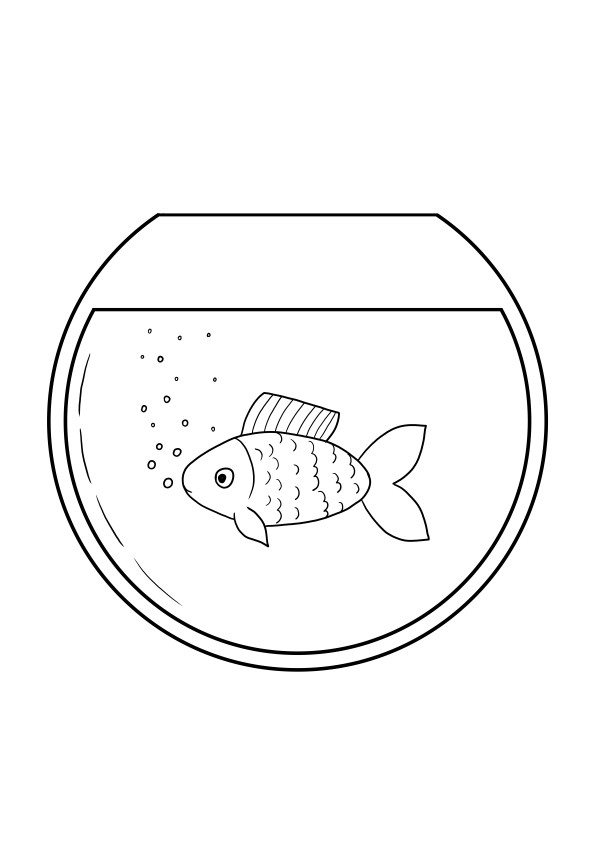 Fish bowl aquarium free downloading and coloring sheet