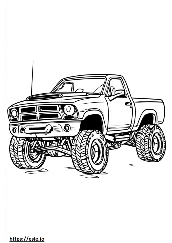 Realistic dodge truck coloring page