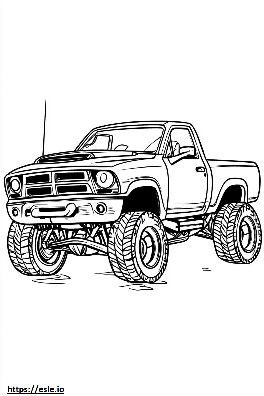 Realistic Dodge Truck Coloring Page - Free Printable