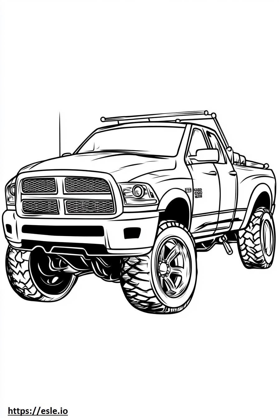 Realistic dodge truck coloring sheet