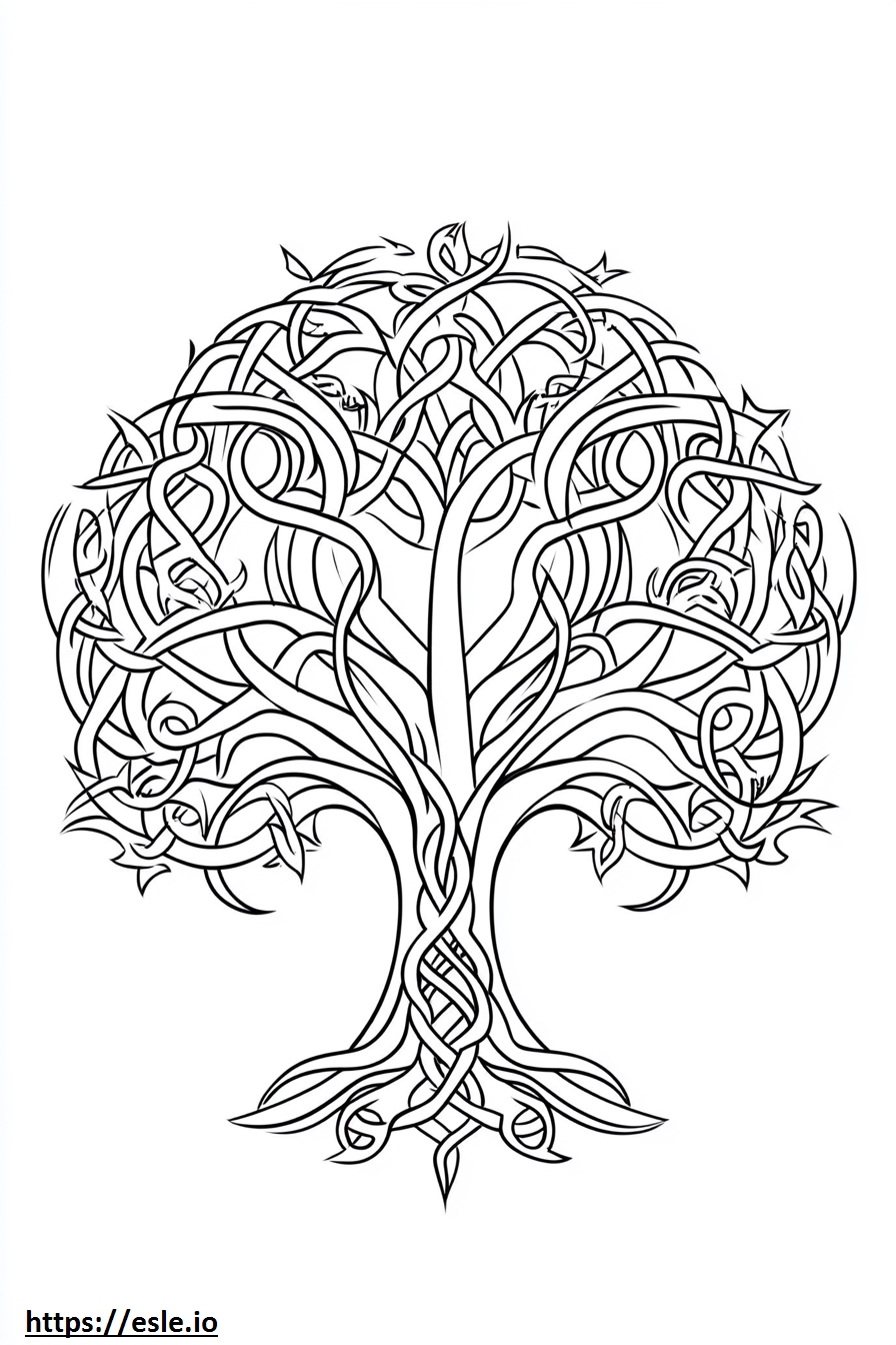 Celtic tree of life coloring page