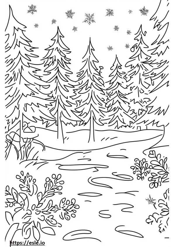 Full page winter coloring page