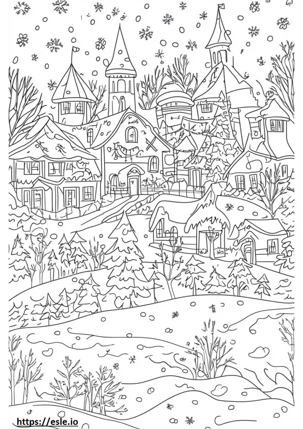 Full page winter for coloring