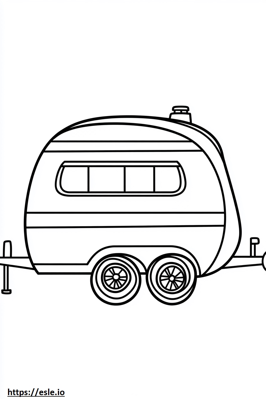 Camper trailer coloring page