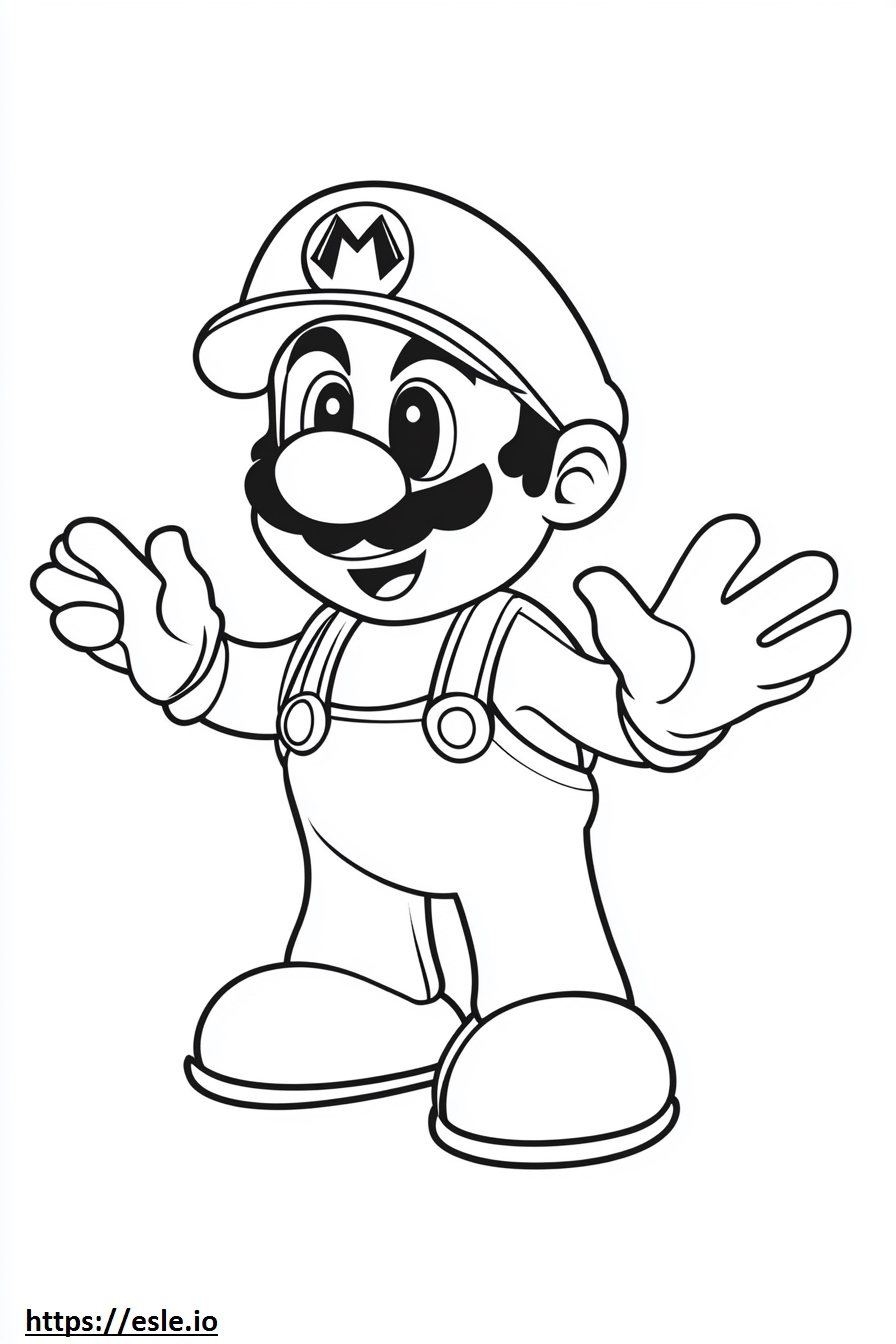 Paper Luigi Free Printable Coloring Page