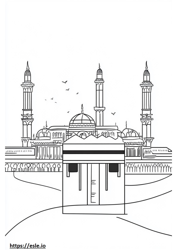 Desen kaaba simplă pentru colorat