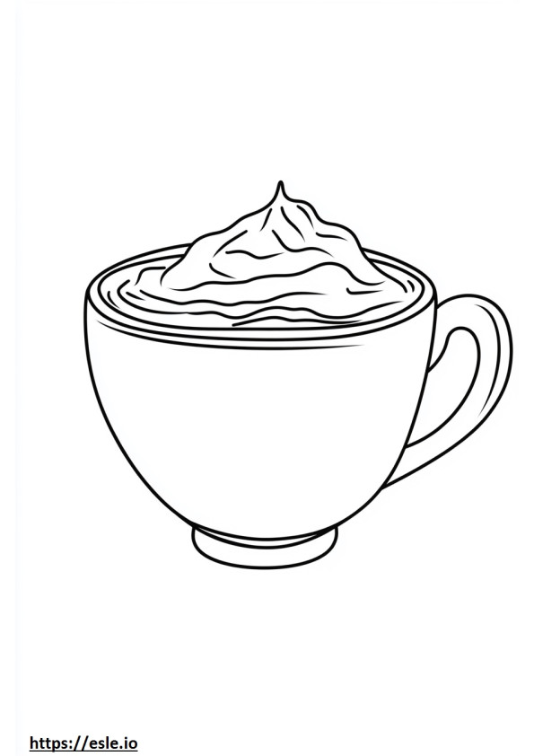 Cup of hot chocolate coloring page