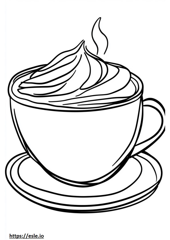 Cup of hot chocolate for coloring