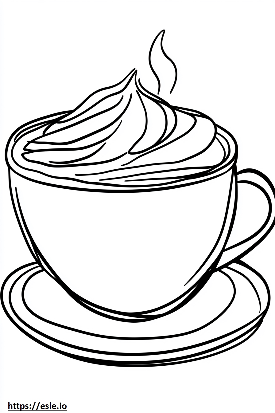 Tasse heiße Schokolade ausmalbild zum ausdrucken