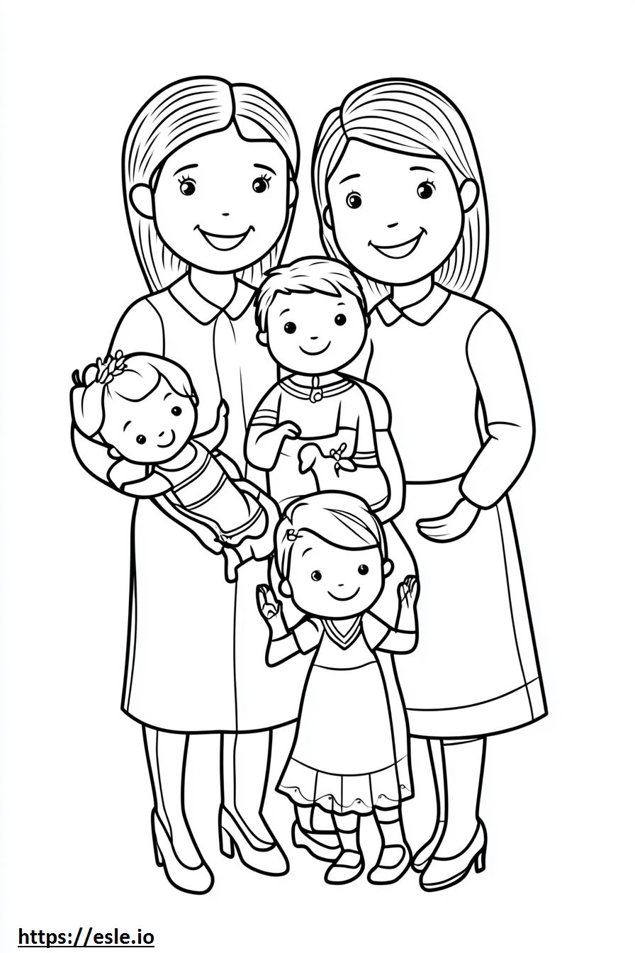 Christian family coloring page