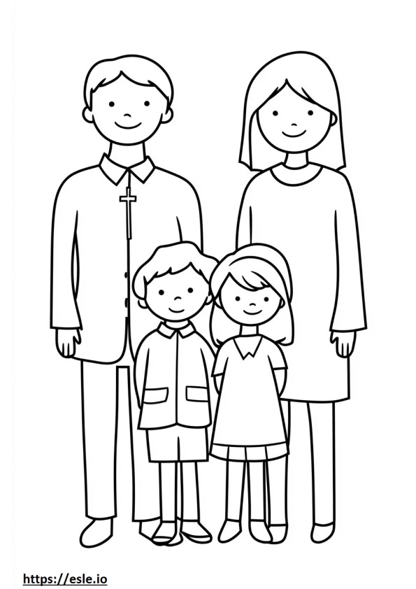 familie creștină fisa de colorat