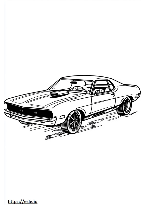 70's muscle car coloring page