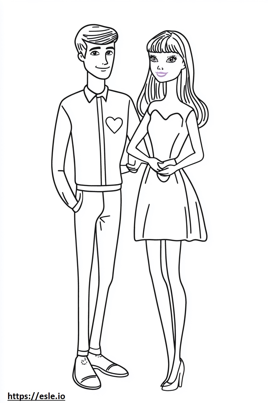 Barbie and ken coloring sheet