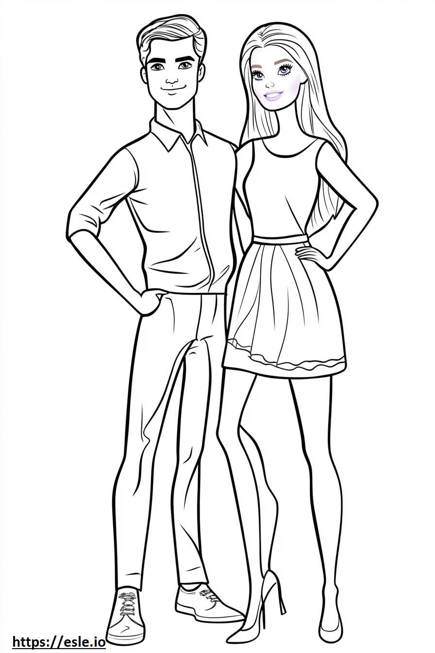 Barbie and ken for coloring