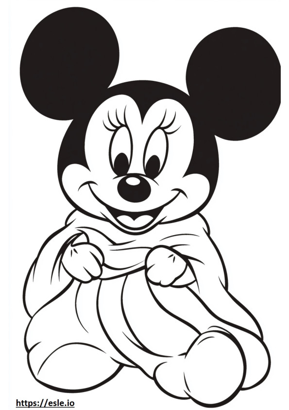 Baby mickey mouse characters coloring page