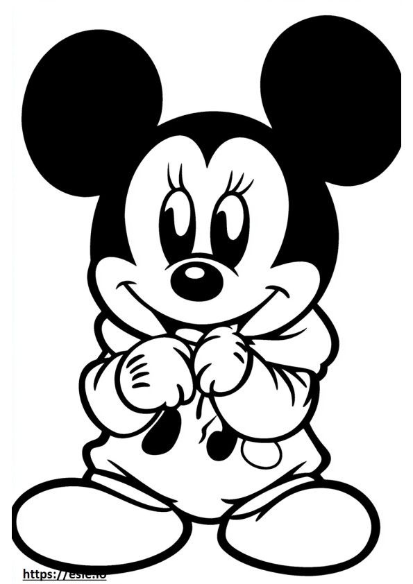 Baby mickey mouse characters coloring sheet
