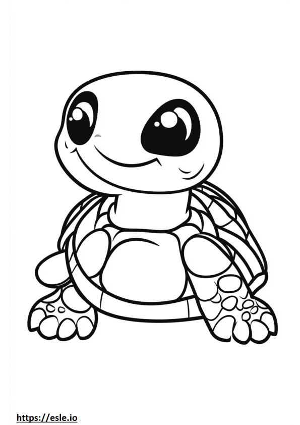 Tartaruga Kawaii da colorare
