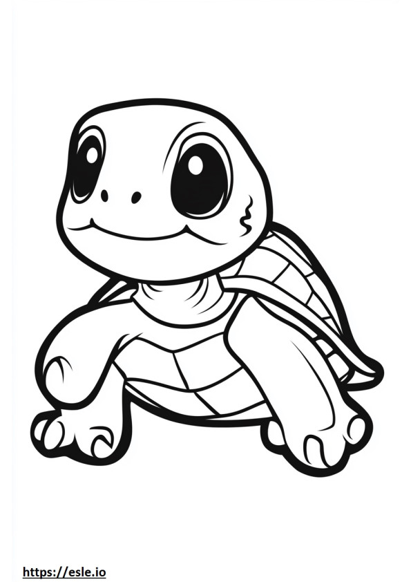Tartaruga Kawaii disegno da colorare