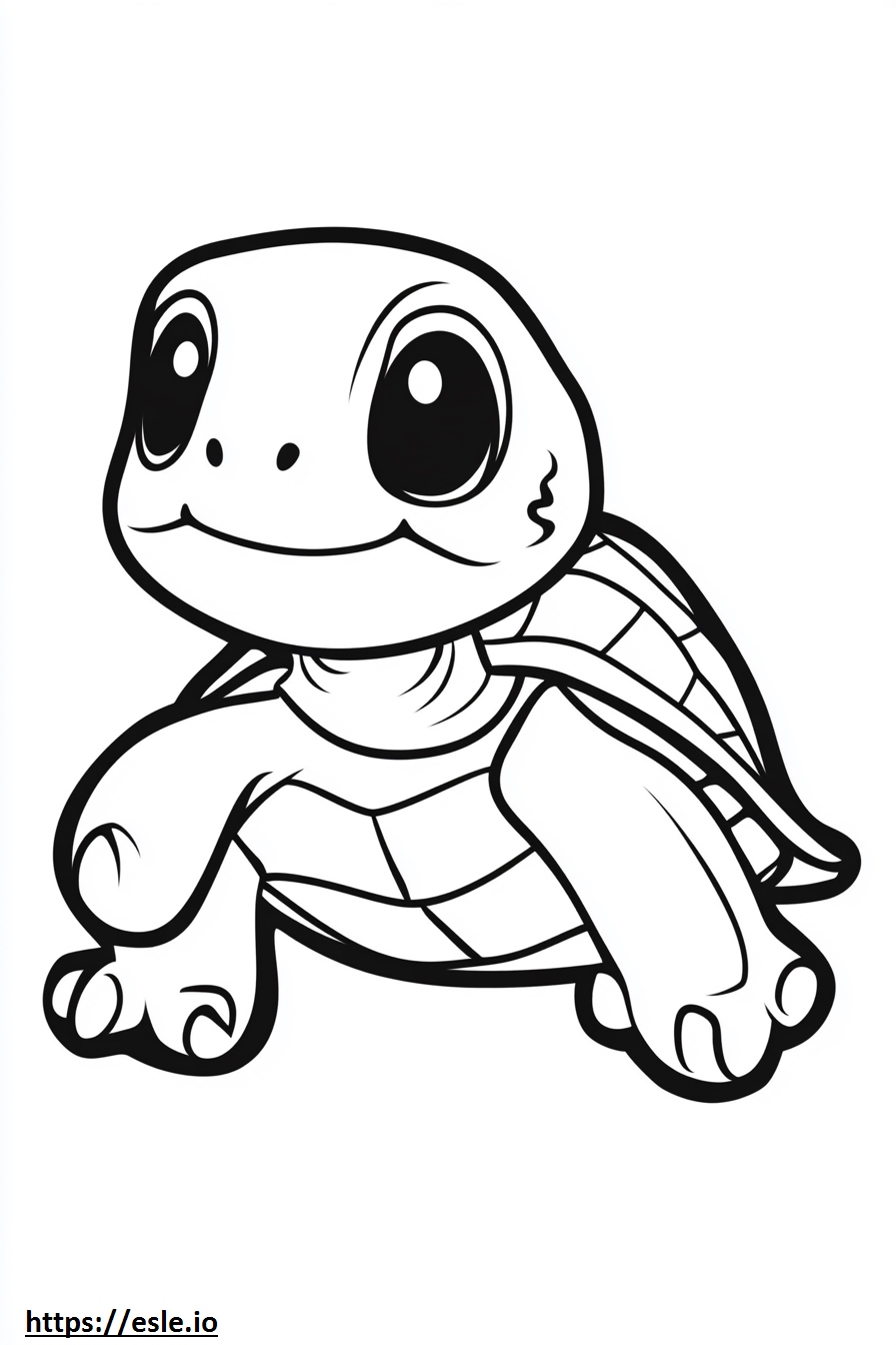 Kawaii turtle for coloring
