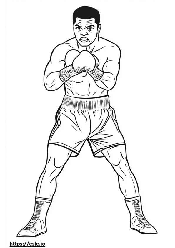 Boksen Mohammed Ali kleurplaat