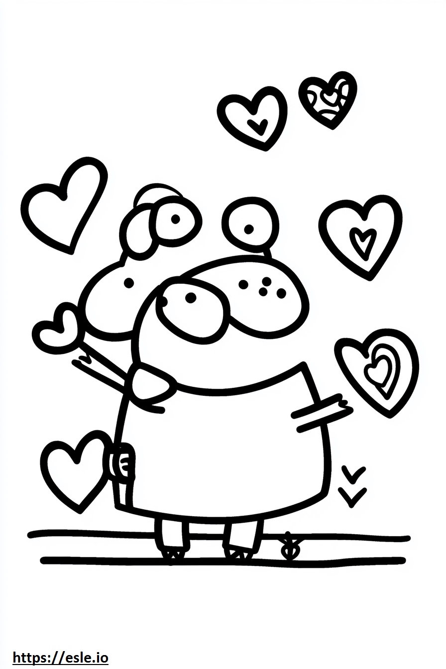 Peppa pig valentines coloring sheet