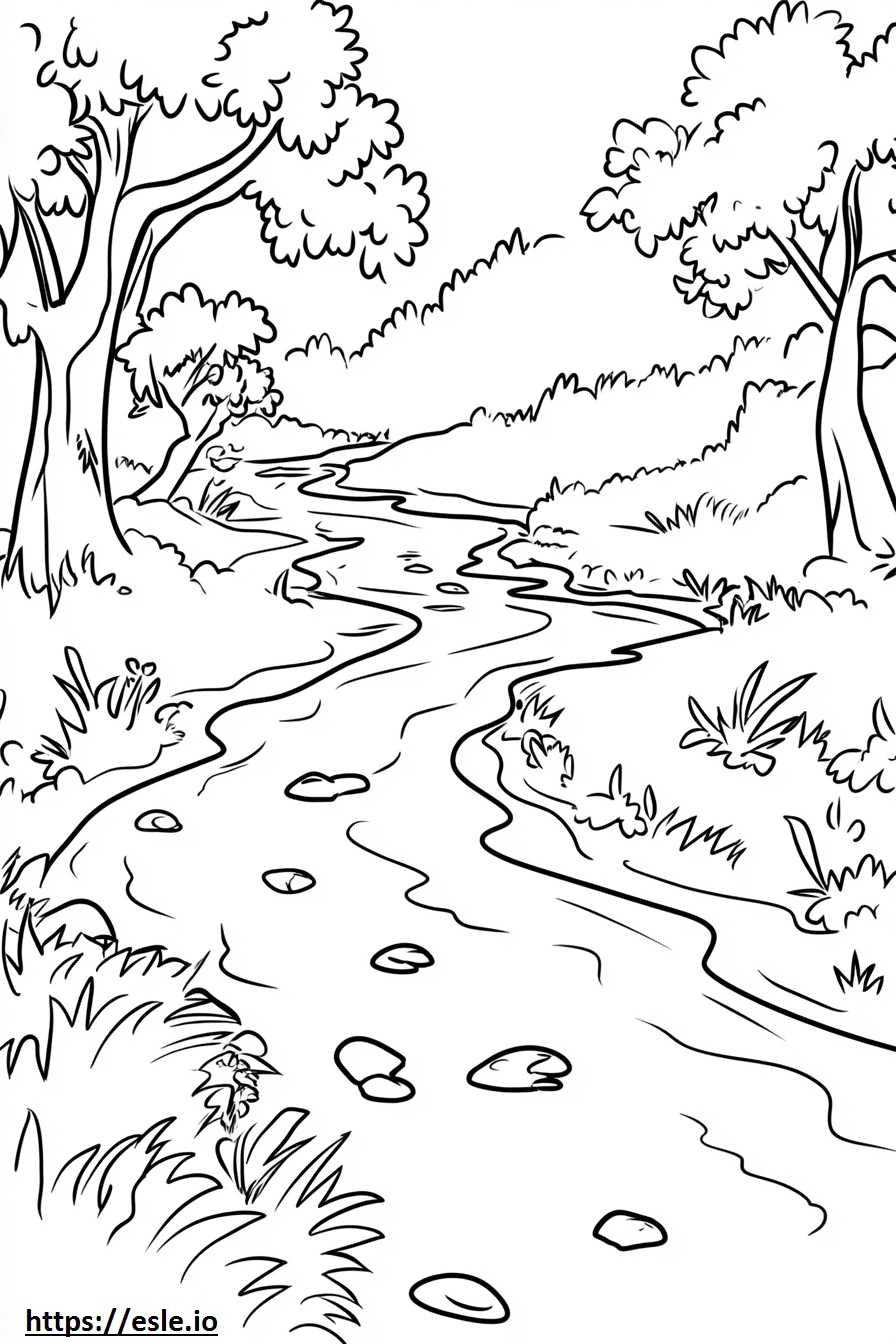 Preschool river for coloring