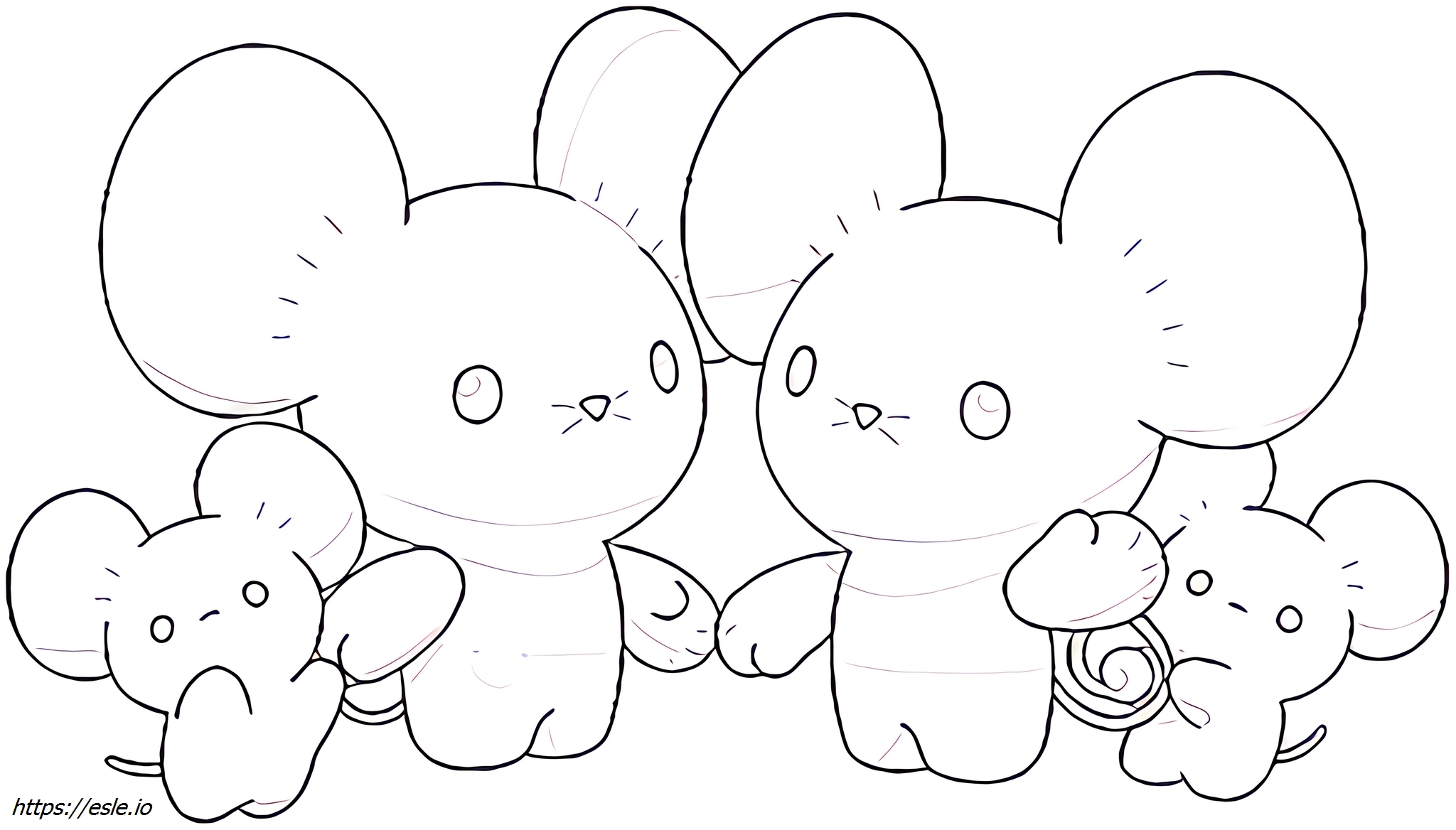 Maushold-family-of-four Pokémon dessin a colorier