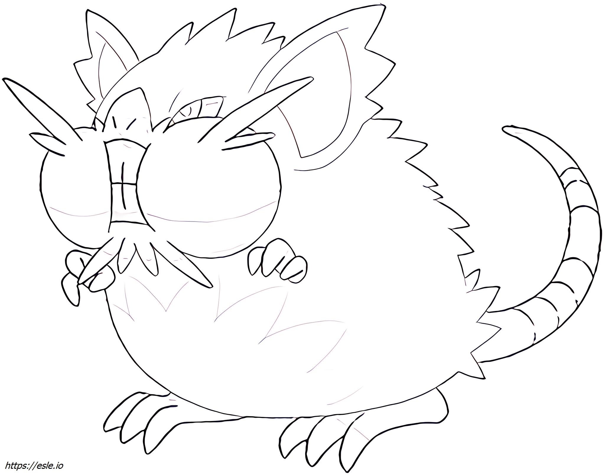 Raticate-totem-alola Pokémon coloring page