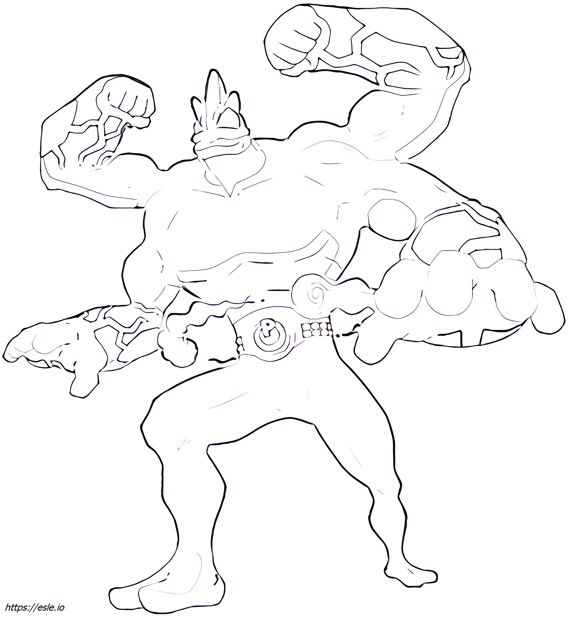 Machamp-gmax Pokémon coloring page