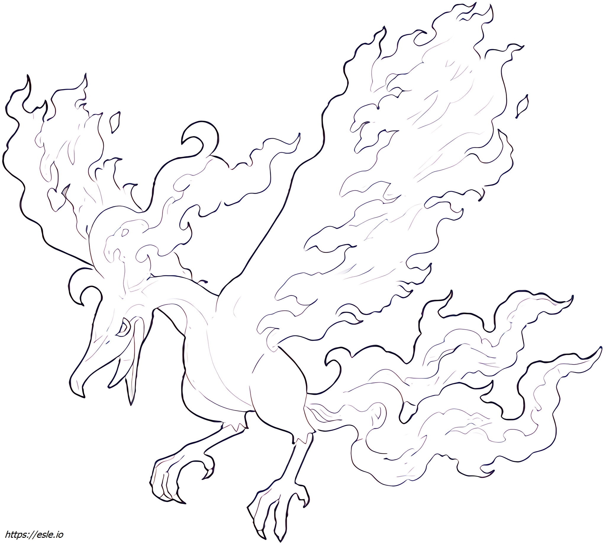 Moltres-galar Pokémon coloring page