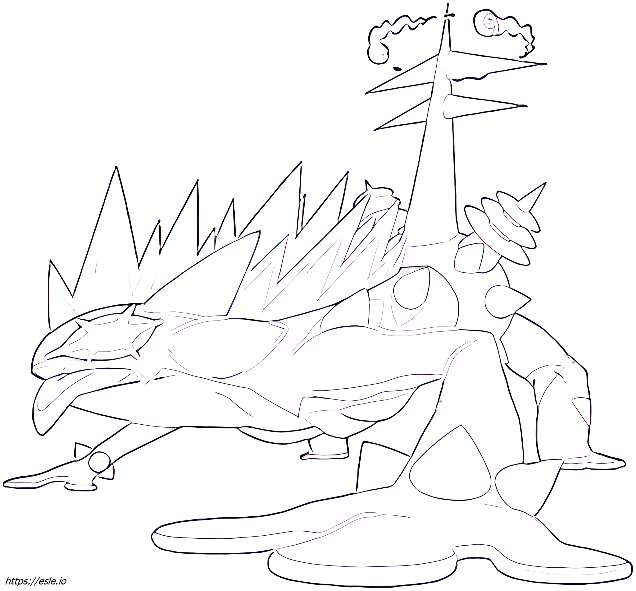 Toxtricity-amped-gmax Pokémon coloring page