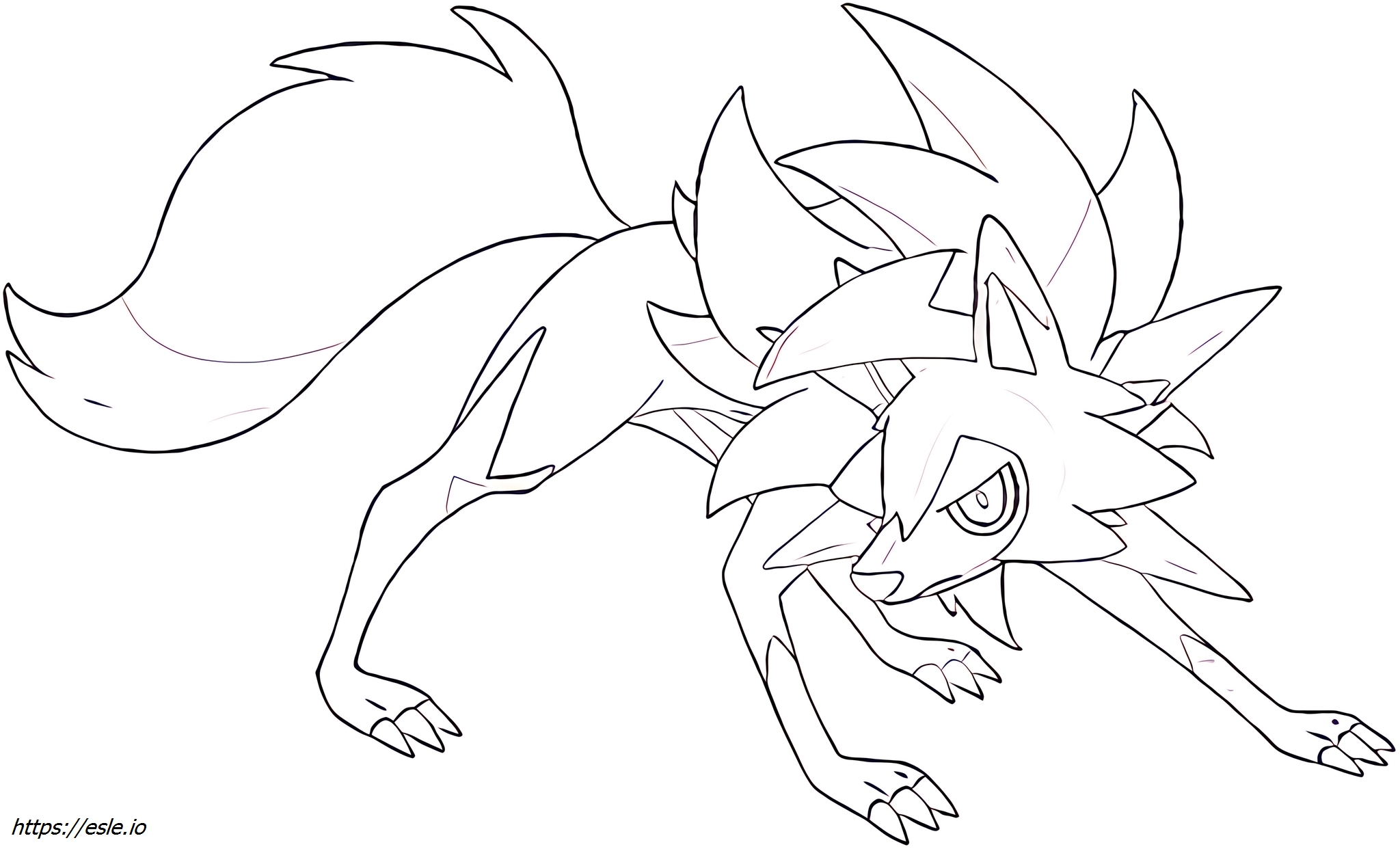 Lycanroc-dusk Pokémon coloring page