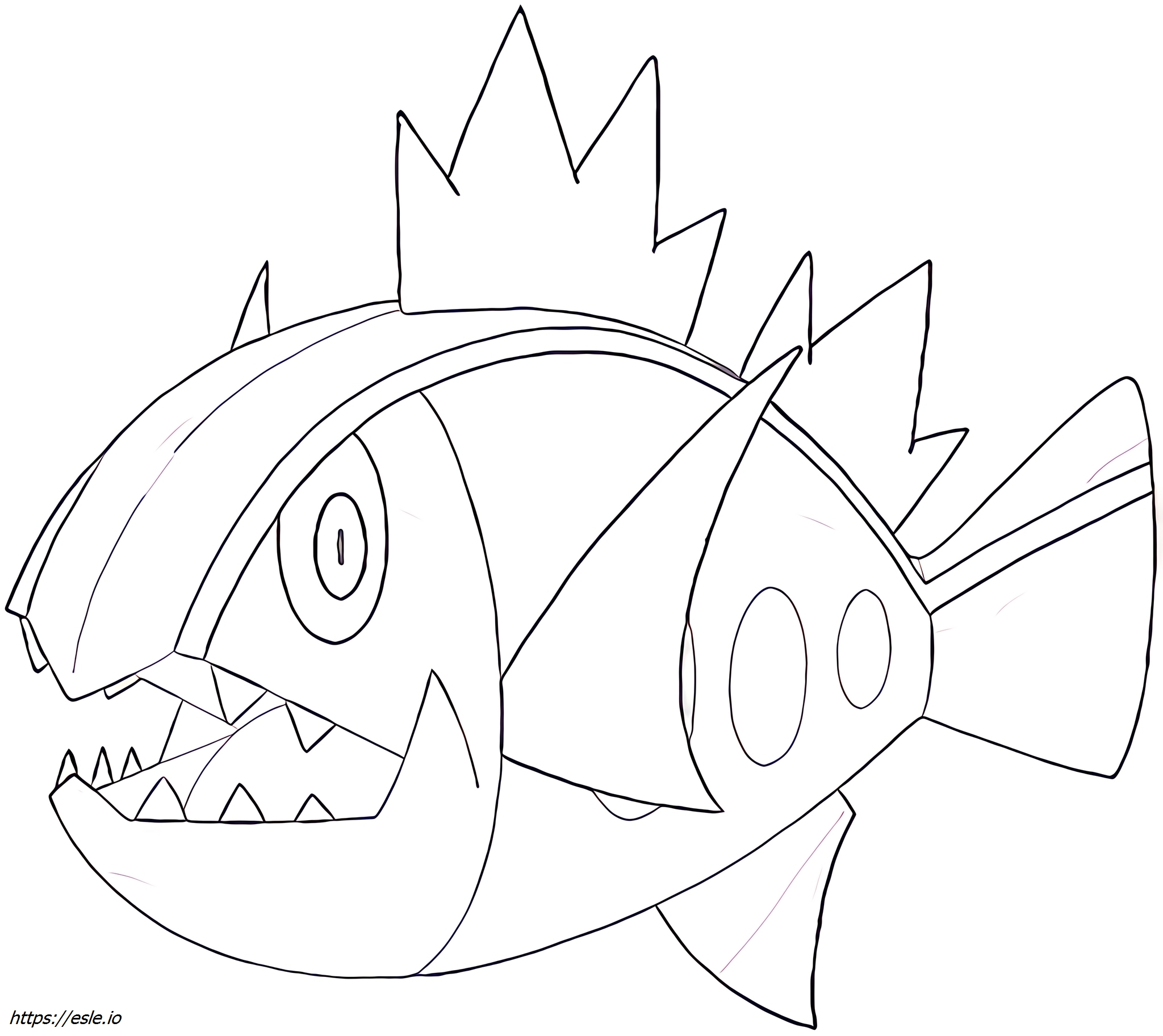 Basculin-white-striped Pokémon coloring page
