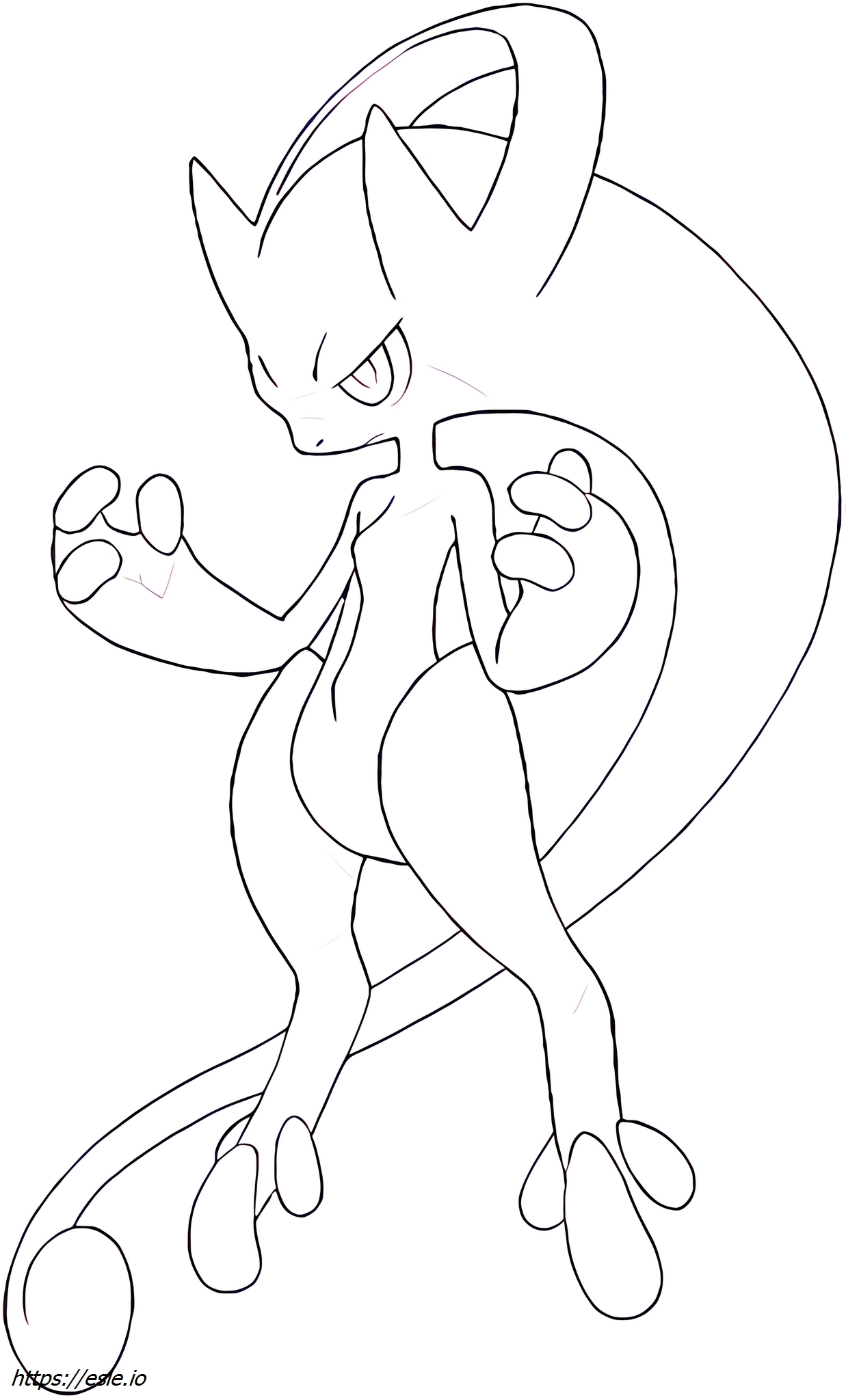 Mewtwo-mega-y Pokémon coloring page