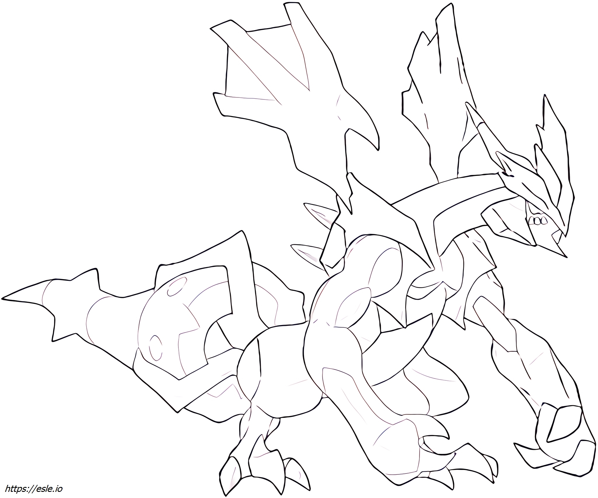 Kyurem-black Pokémon mewarnai gambar