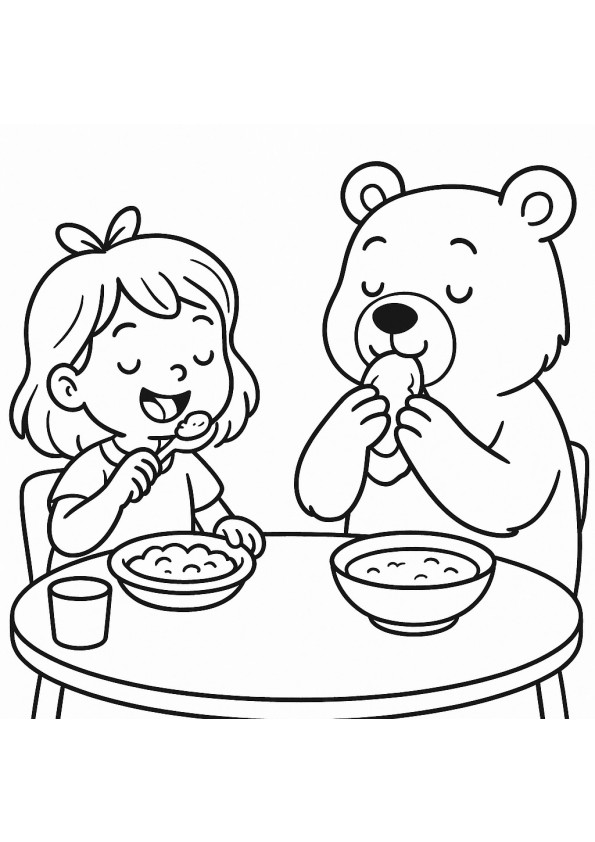 Masha et l'ours mangeant