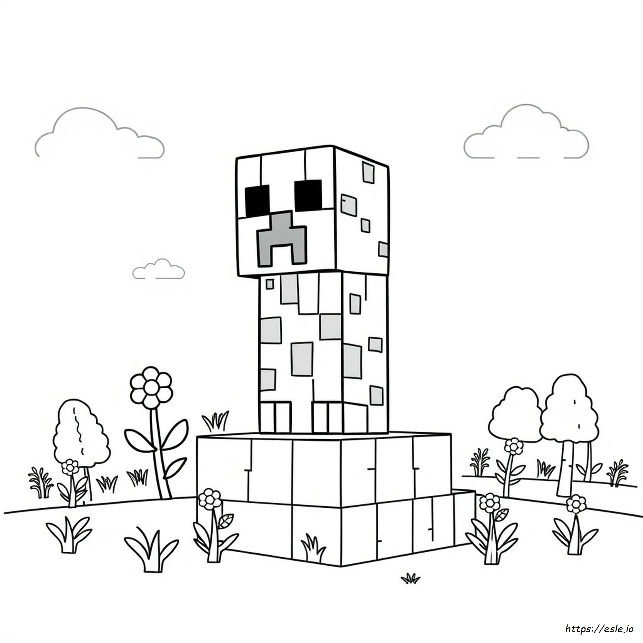 Schattige Creeper Minecraft Kleurplaten kleurplaat