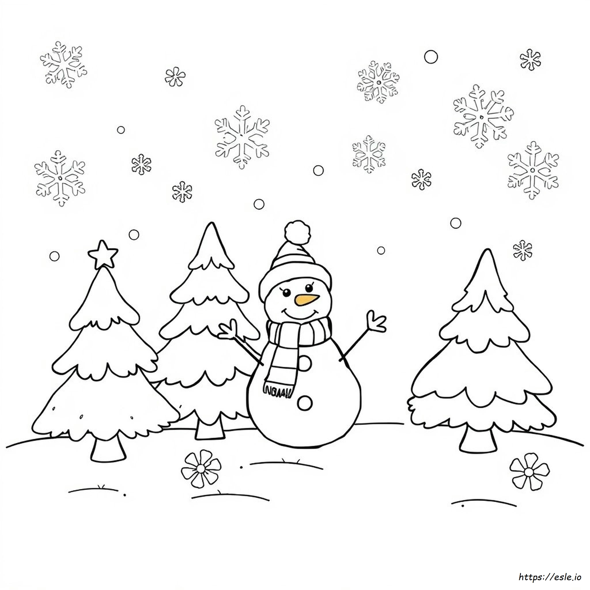 Cute Frozen Christmas Coloring Page - Free Printable