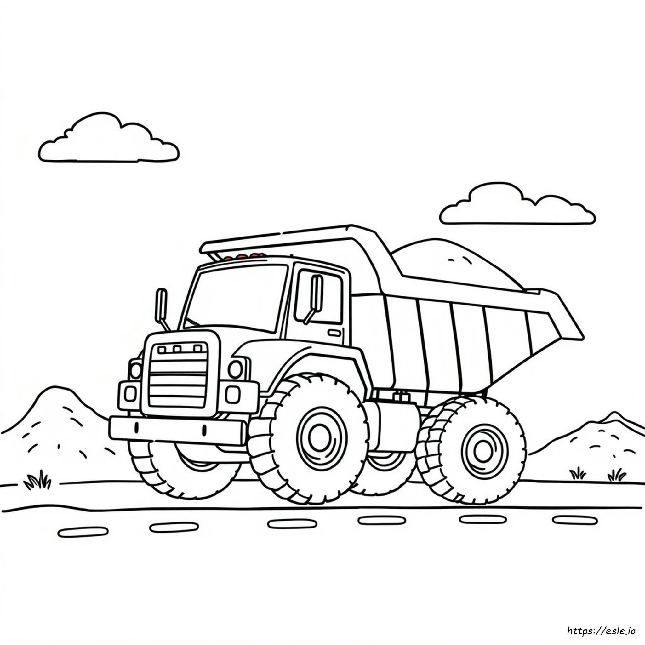 Easy Dump Truck Coloring Pages