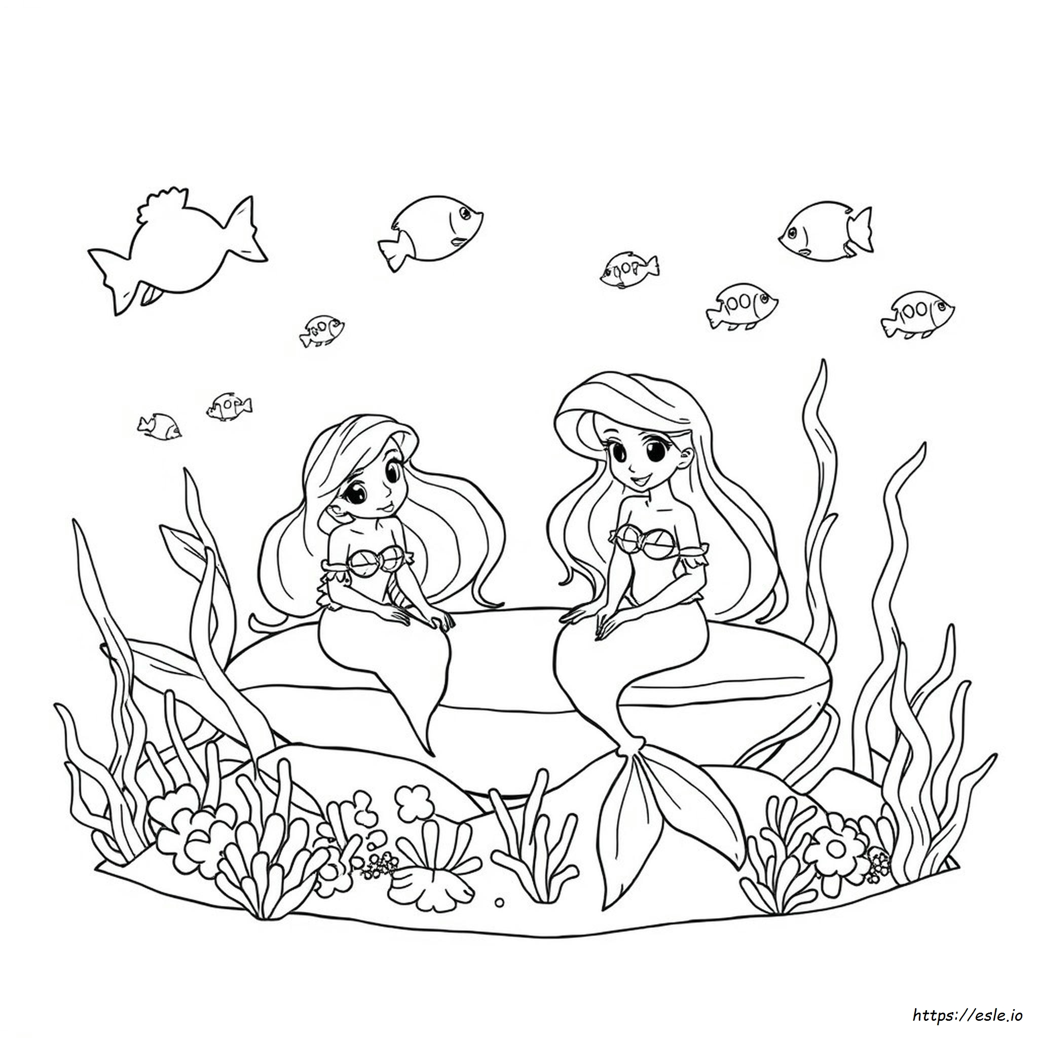 Little Mermaid Characters Coloring Pages