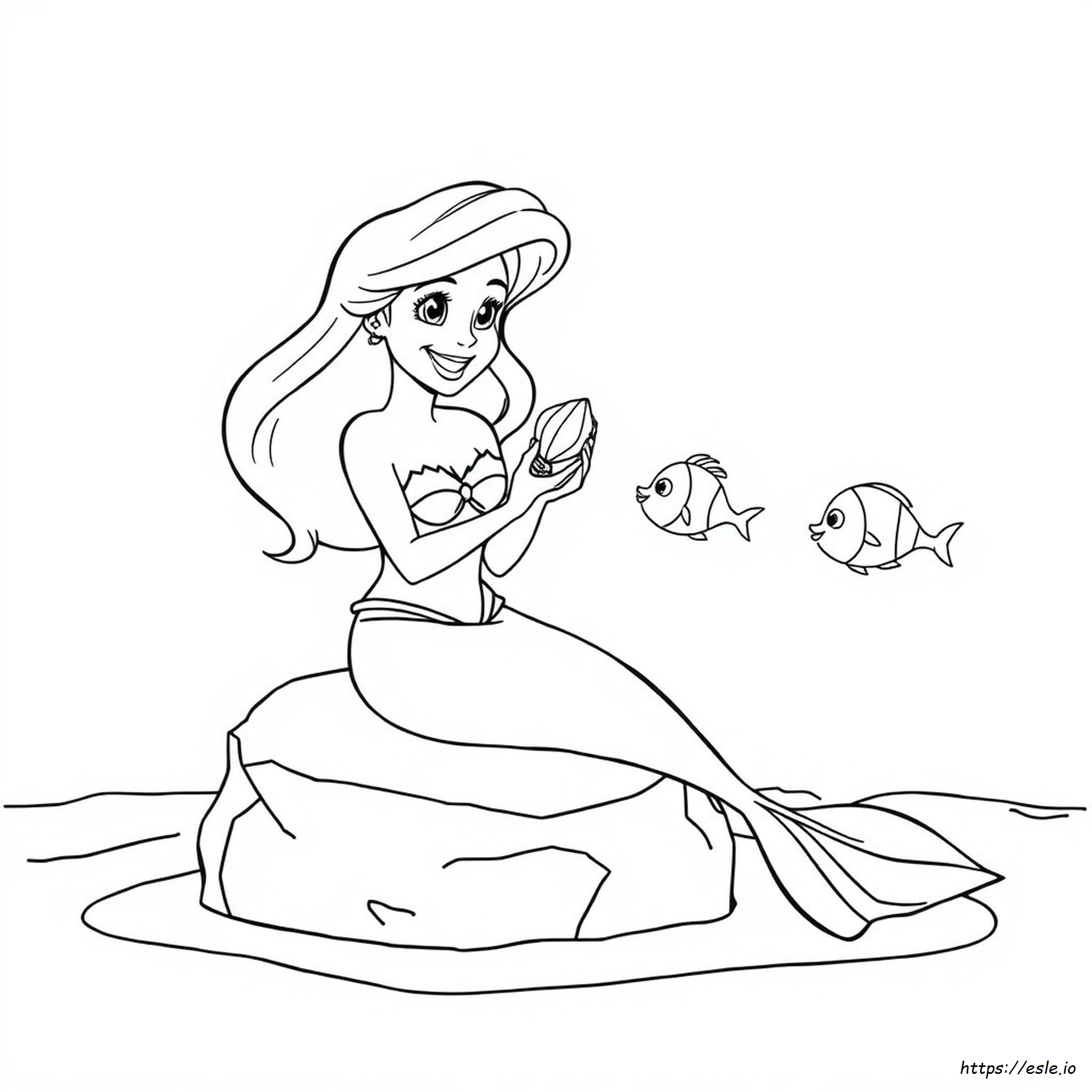 Sirenetta Ariel - Disegno Da Colorare Gratis Da Stampare