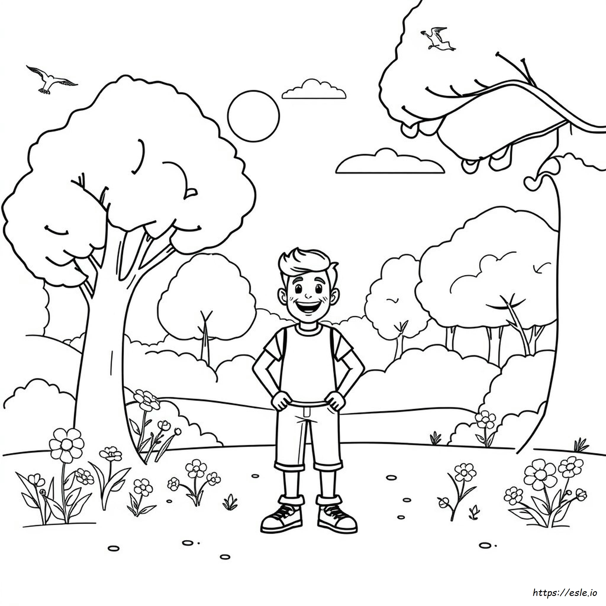 Pagina Da Colorare Gratis Di Un Tizio Felice