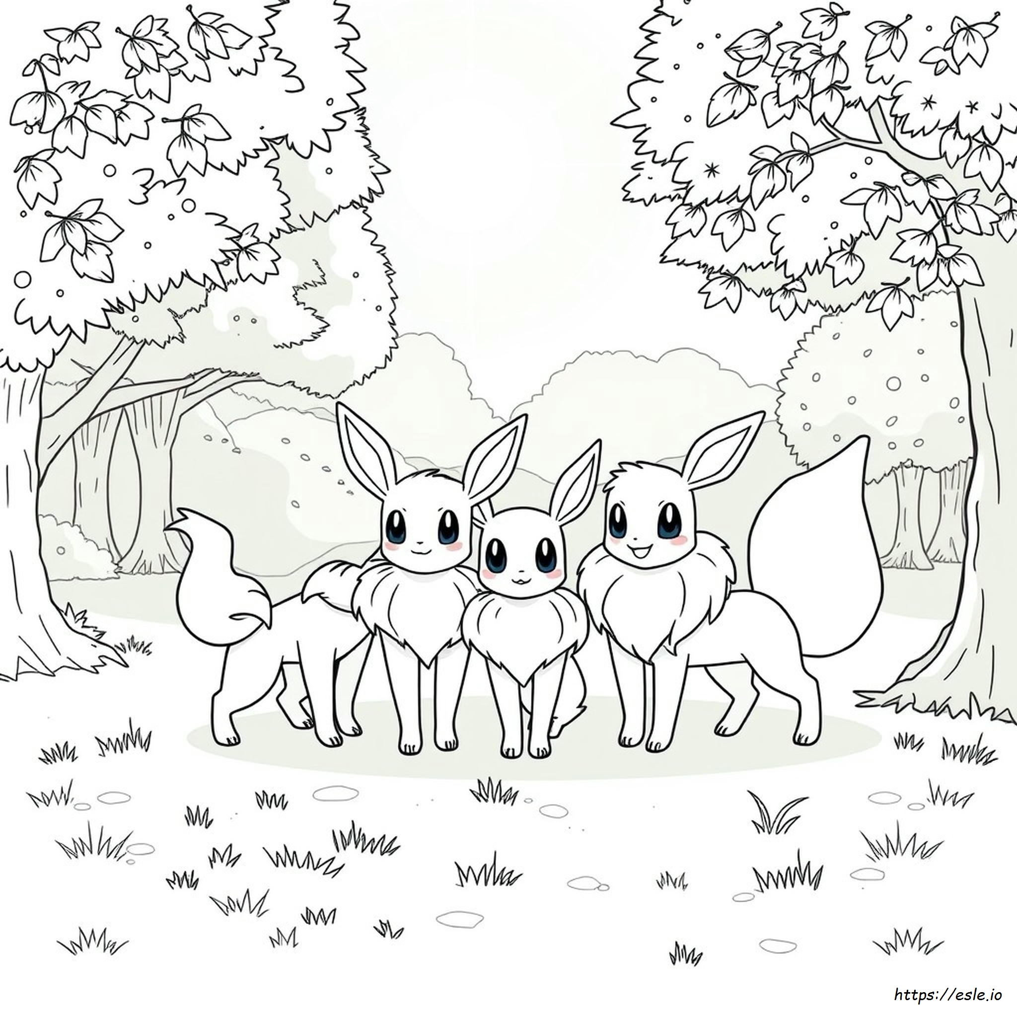 Pokemon Colouring Pages Eevee Evolutions