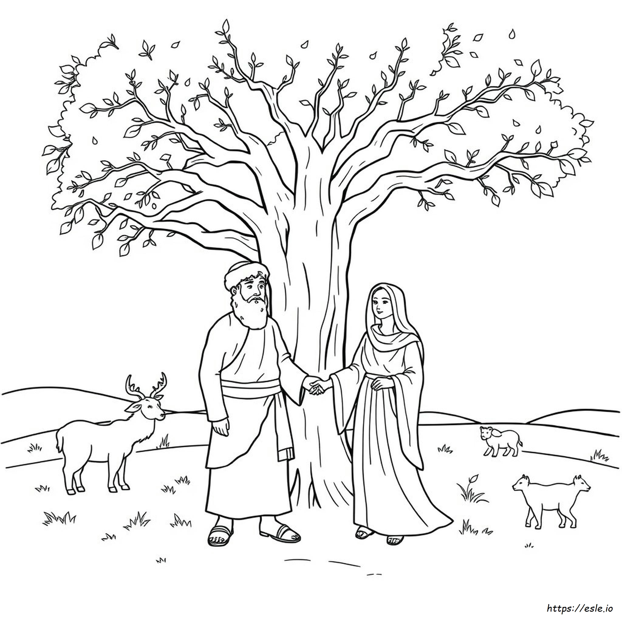 Foglio Da Colorare Di Abramo E Sara