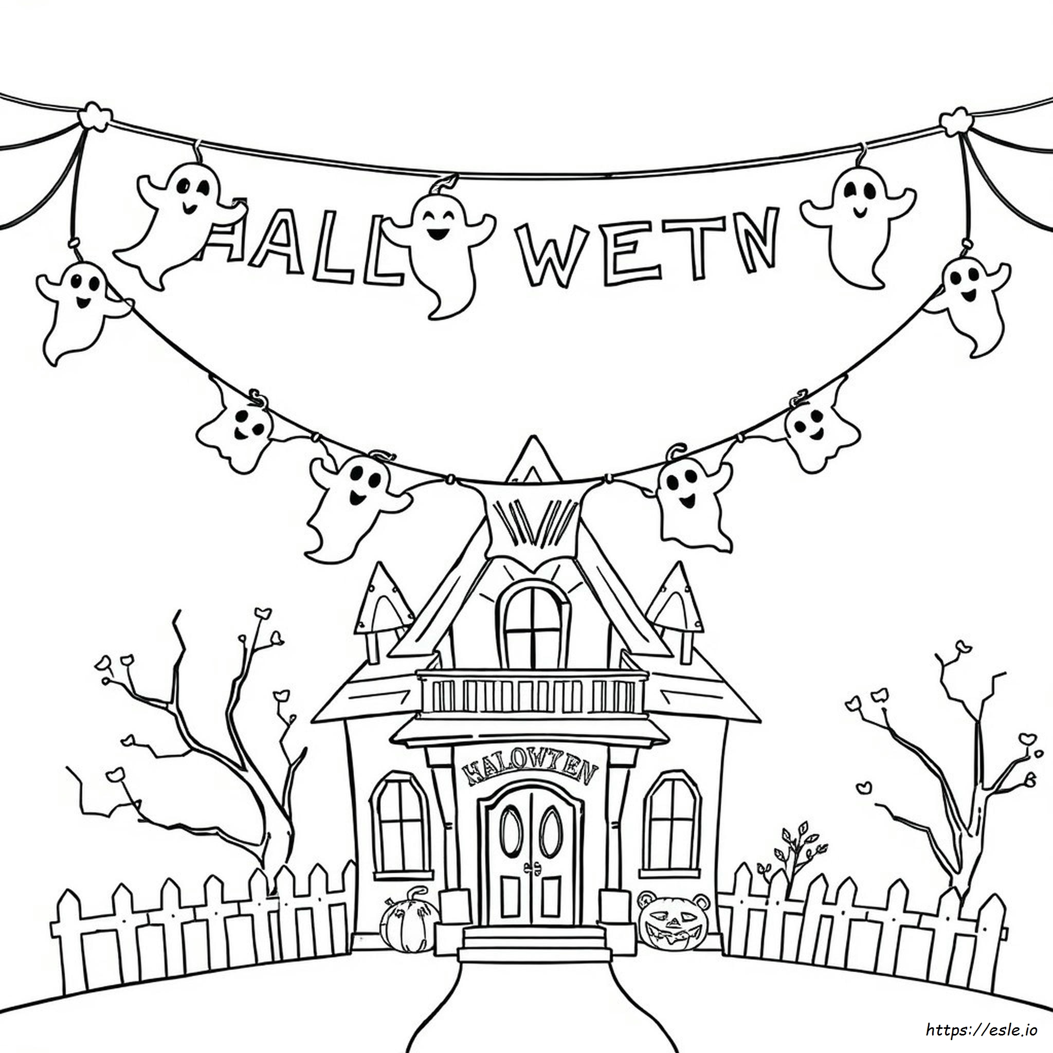 Halloween Banner Coloring Pages - Free Printable Sheets