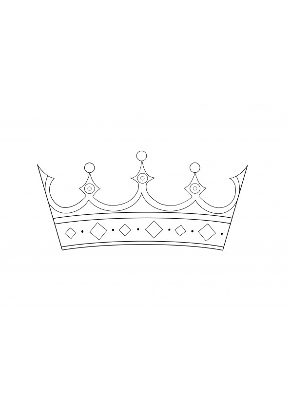 Princess crown simple coloring free printable picture